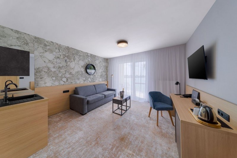 Obývacia izba v apartmáne hotela Senec